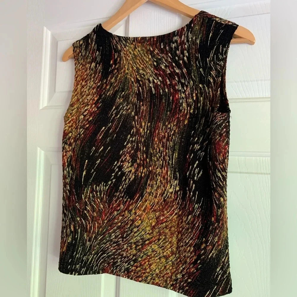 Coldwater Creek Vintage Art to Wear Sleeveless Top size Small Artsy Abstract - Picture 4 of 10
